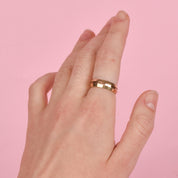 14K Gold Two-Tone Faceted Stacking Bands
