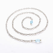 Vintage David Yurman Sterling Silver Wrap Necklace with 18K Gold and Blue Topaz Beads