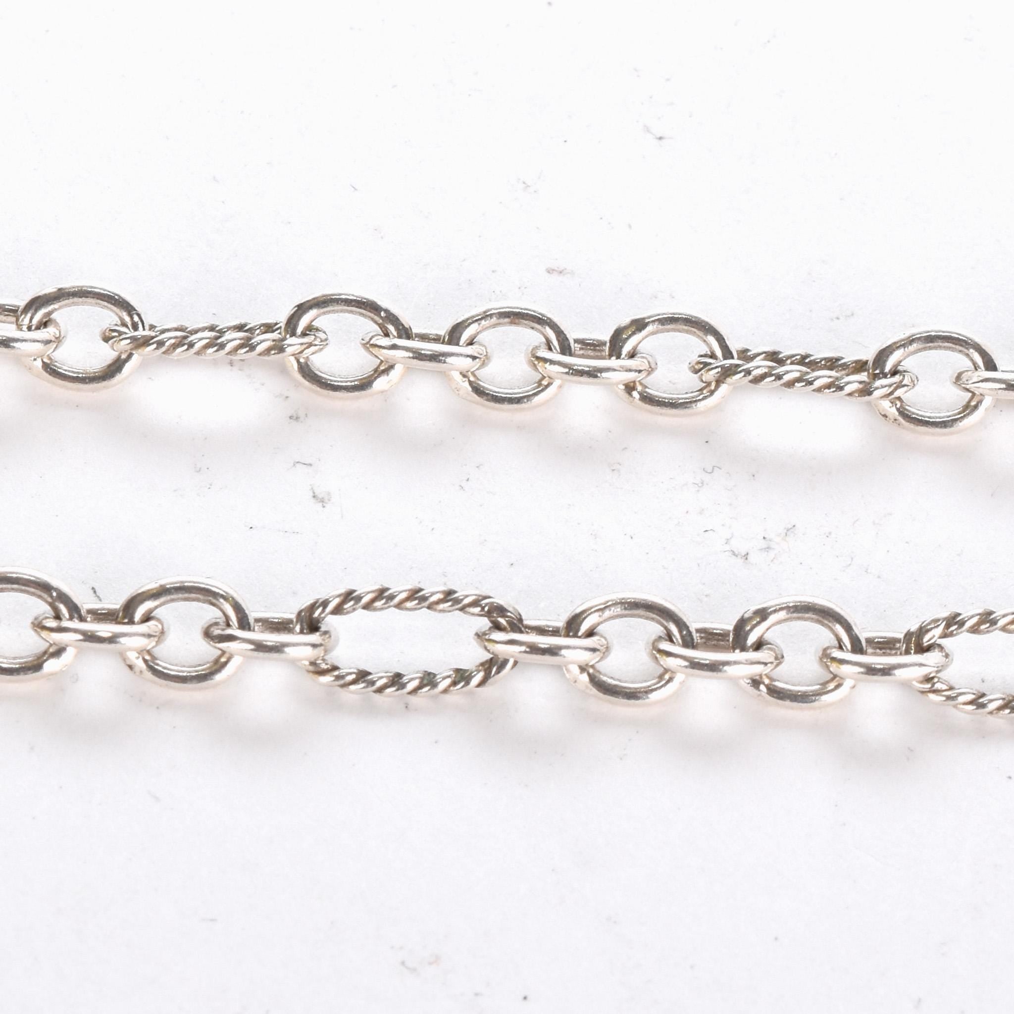 Vintage David Yurman Sterling Silver Wrap Necklace with 18K Gold and Blue Topaz Beads