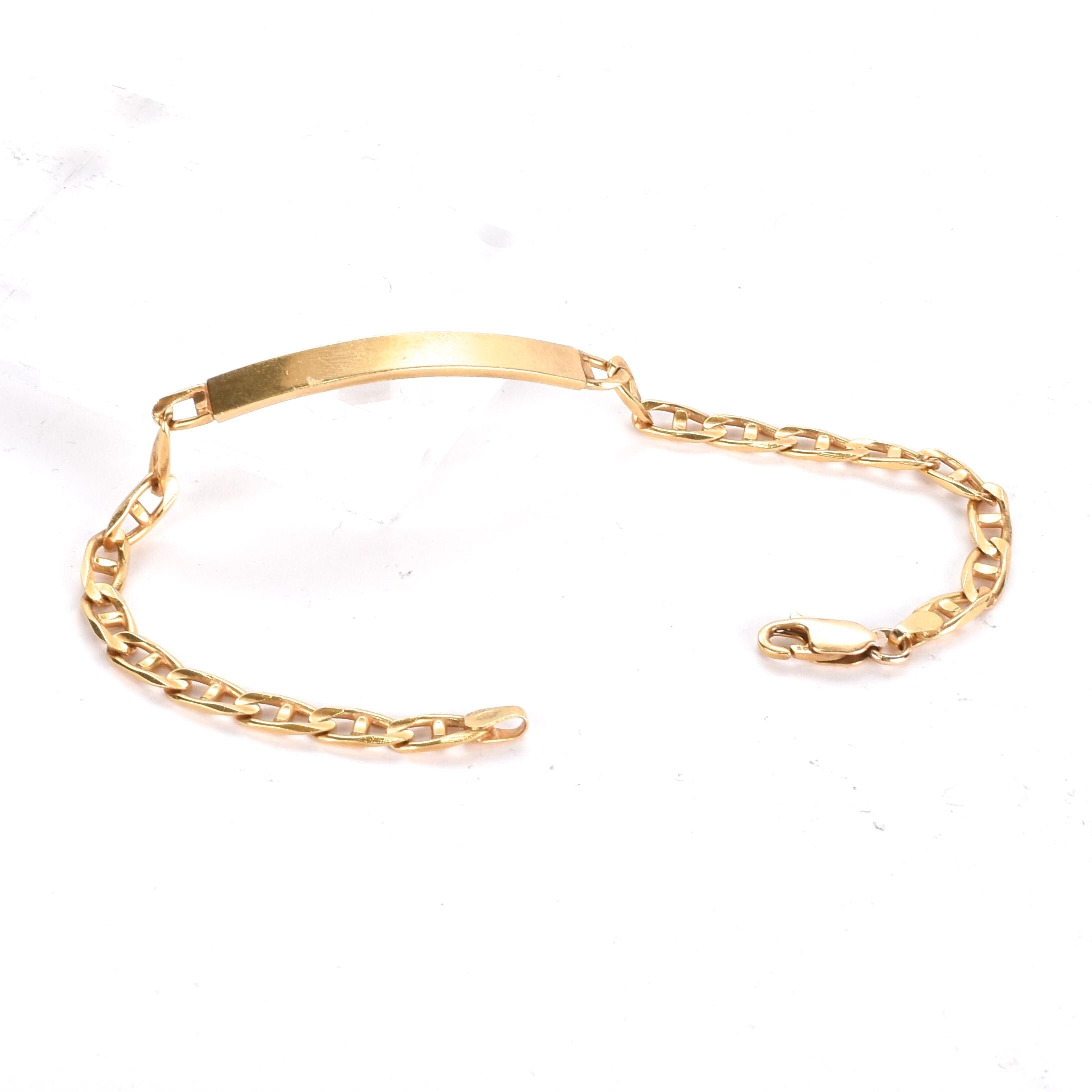 14K Gold Mariner Chain ID Bracelet