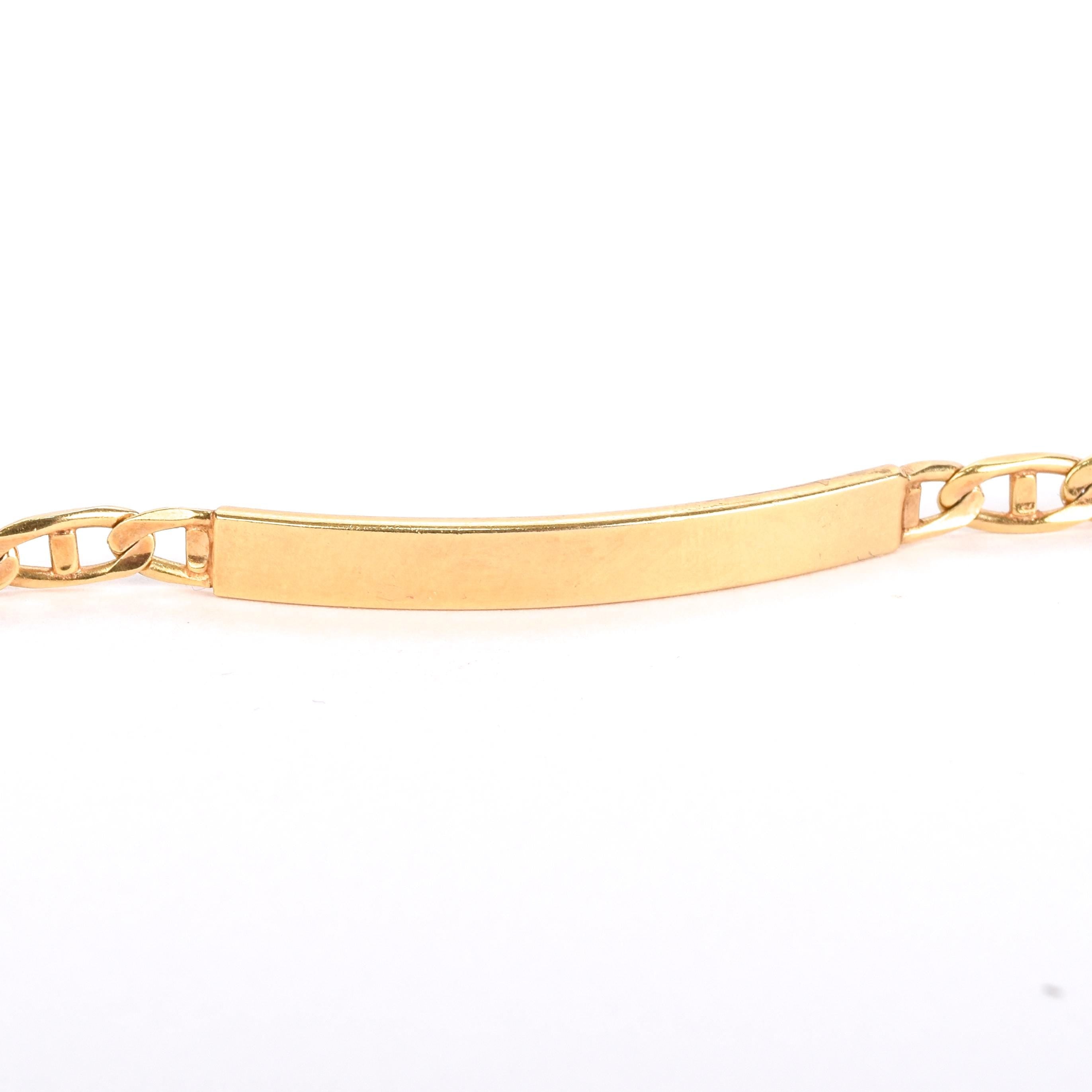 14K Gold Mariner Chain ID Bracelet