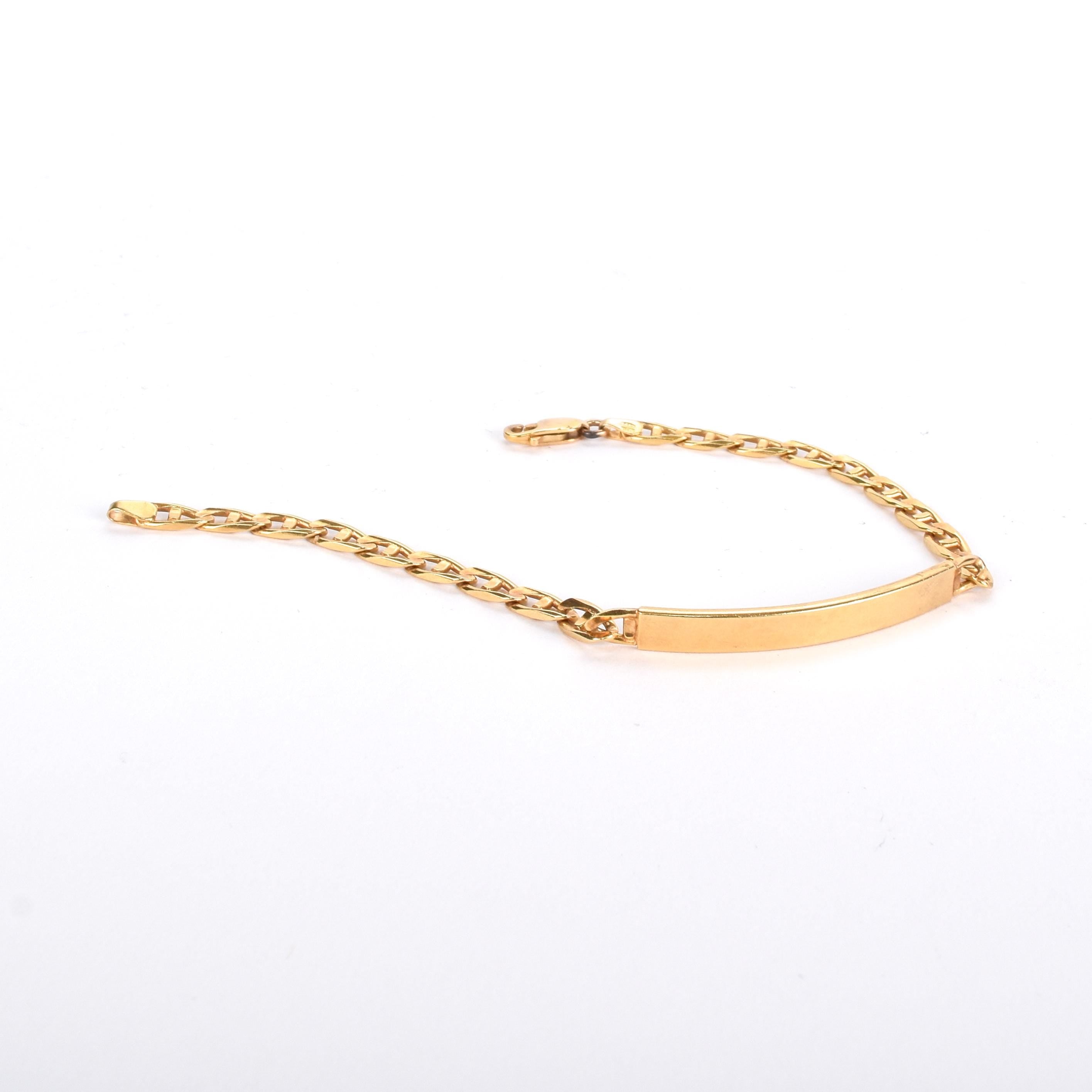 14K Gold Mariner Chain ID Bracelet