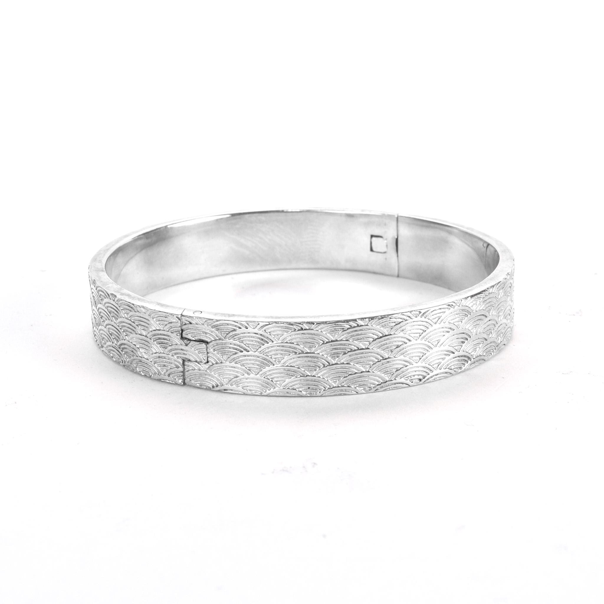 Vintage Tiffany & Co. Limited Edition Silver Scalloped Scale Bangle