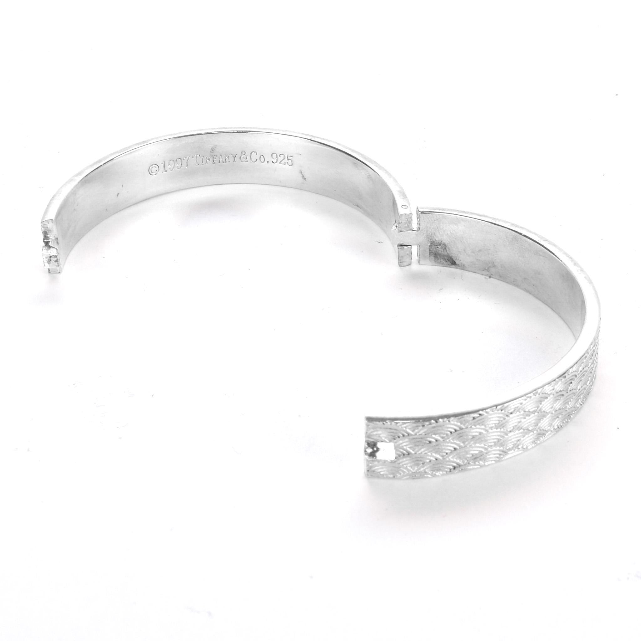Vintage Tiffany & Co. Limited Edition Silver Scalloped Scale Bangle