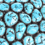 Sterling Silver Sleeping Beauty Nugget Turquoise Belt Buckle