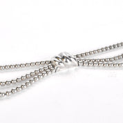 1980s Patricia Von Musulin Sterling Silver Multi-Strand Beaded Torsade Necklace