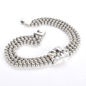 1980s Patricia Von Musulin Sterling Silver Multi-Strand Beaded Torsade Necklace