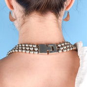 1980s Patricia Von Musulin Sterling Silver Multi-Strand Beaded Torsade Necklace