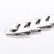 Japanese 950 Silver Chevron Link Bracelet Signed Toyokoki