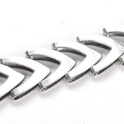 Japanese 950 Silver Chevron Link Bracelet Signed Toyokoki