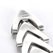 Japanese 950 Silver Chevron Link Bracelet Signed Toyokoki