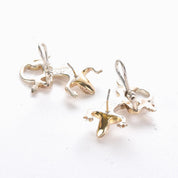 Signed Sergio Bustamante Sterling Silver and Gold Vermeil Lizard Earrings