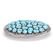 Sterling Silver Sleeping Beauty Nugget Turquoise Belt Buckle