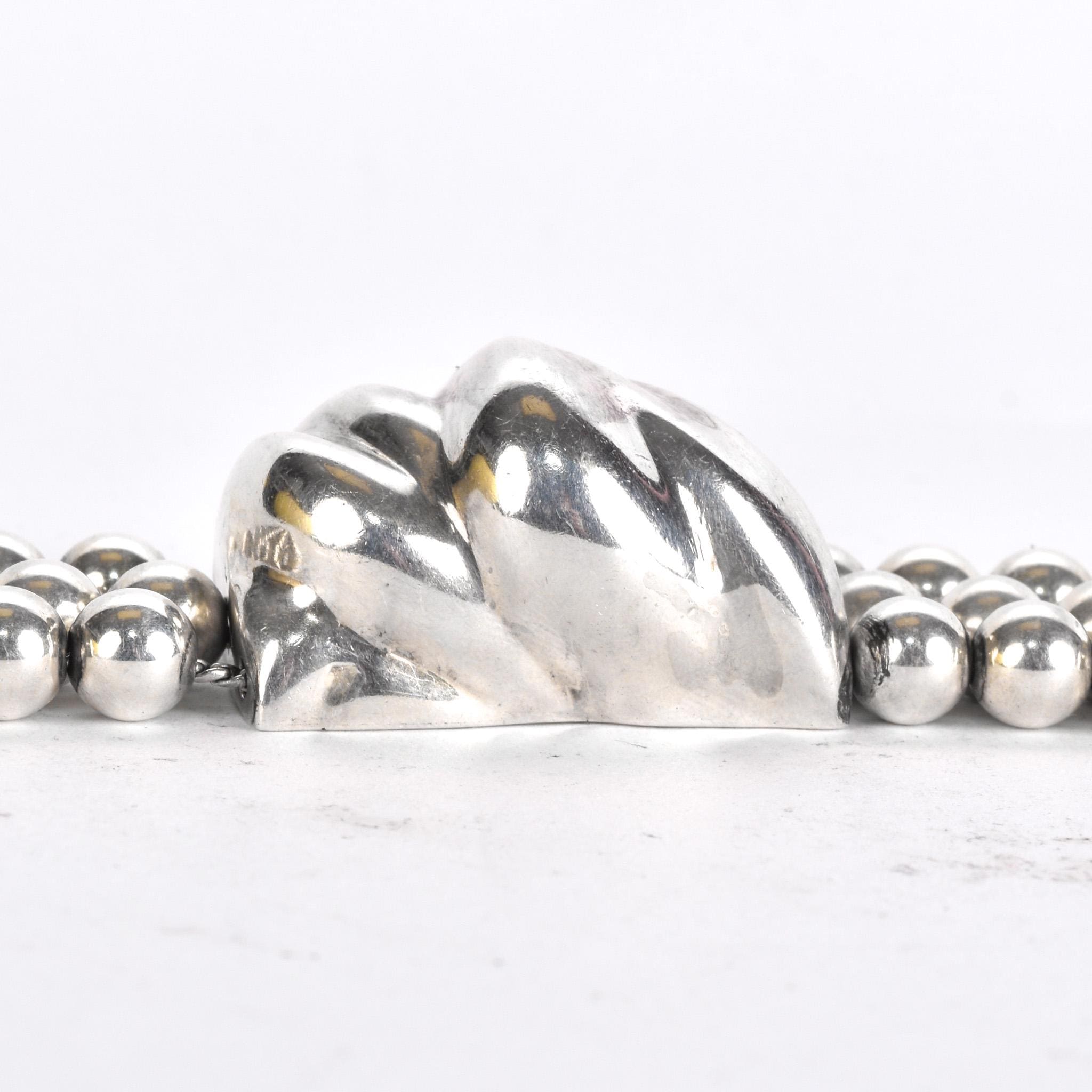 1980s Patricia Von Musulin Sterling Silver Multi-Strand Beaded Torsade Necklace