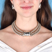 1980s Patricia Von Musulin Sterling Silver Multi-Strand Beaded Torsade Necklace