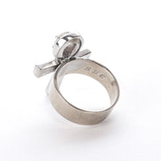 14K White Gold Ankh Ring with .70 CT Pear-Shaped Diamond