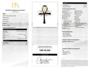 14K White Gold Ankh Ring with .70 CT Pear-Shaped Diamond