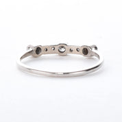 14K White Gold Multi-Diamond Bezel-Set Engagement Ring