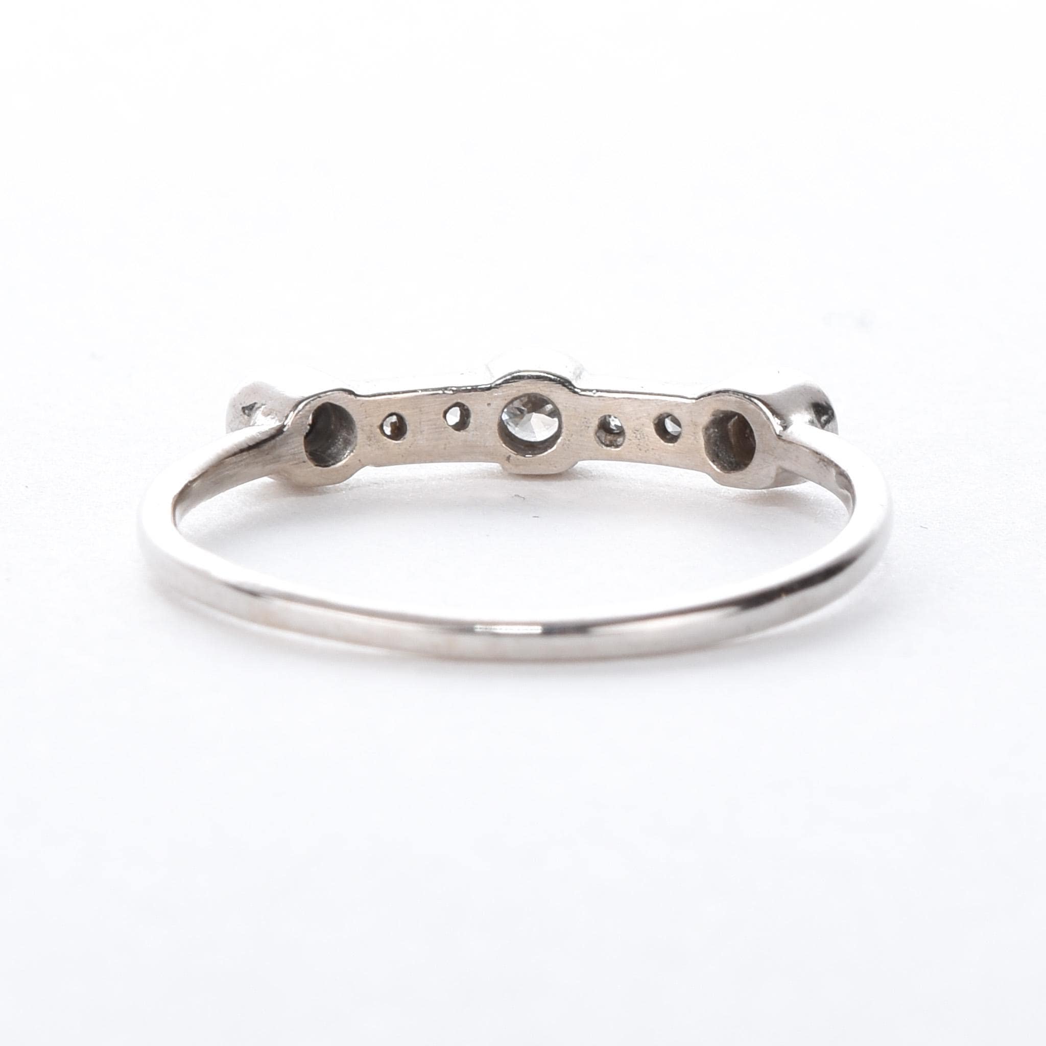 14K White Gold Multi-Diamond Bezel-Set Engagement Ring