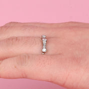 14K White Gold Multi-Diamond Bezel-Set Engagement Ring