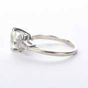 14K White Gold Pear-Cut Natural Diamond Engagement Ring