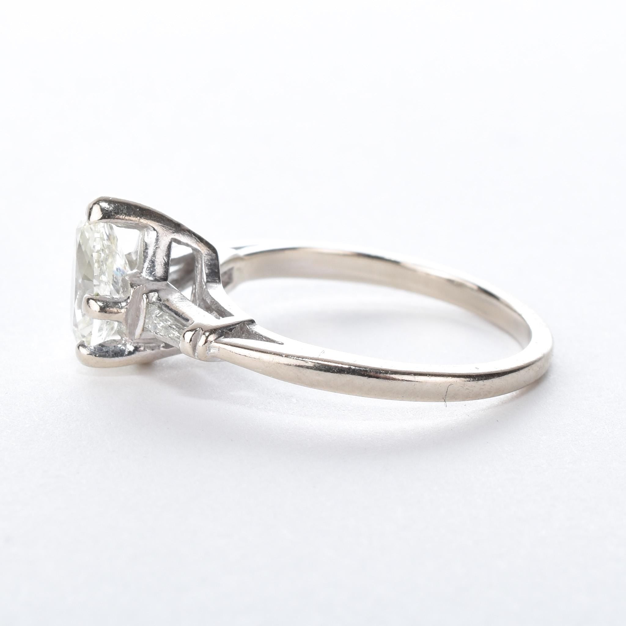 14K White Gold Pear-Cut Natural Diamond Engagement Ring