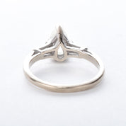 14K White Gold Pear-Cut Natural Diamond Engagement Ring
