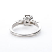 Platinum Brilliant Cut Diamond Two-Baguette Engagement Ring