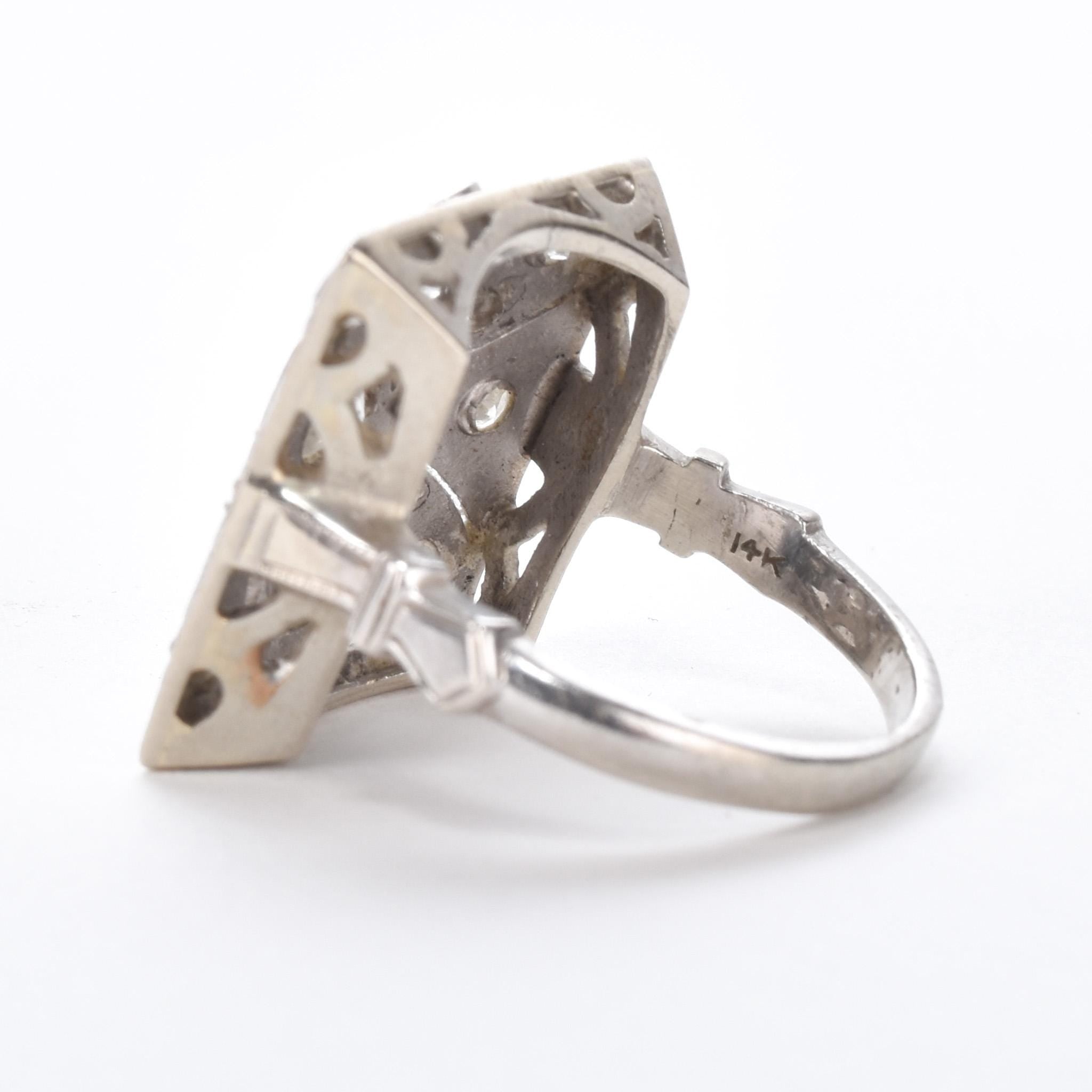 Antique 14K Gold and Old European Cut Diamond Art Deco Ring