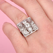 Antique 14K Gold and Old European Cut Diamond Art Deco Ring