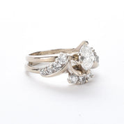 1980's 14K Gold Natural Marquise Diamond Engagement Ring