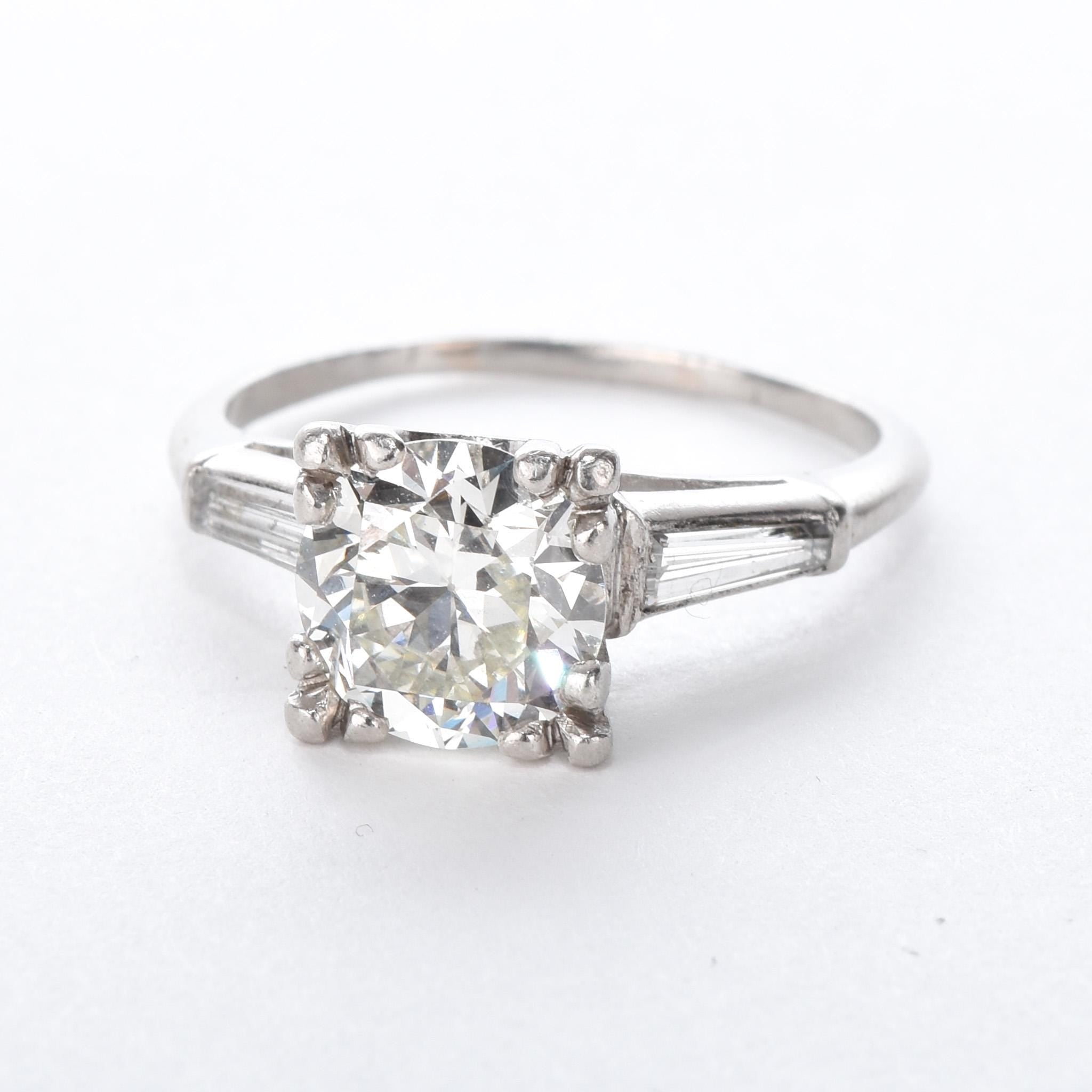 Platinum 1.80 CT Natural Diamond Engagement Ring