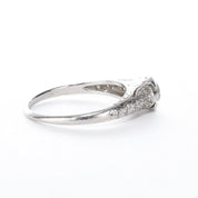Platinum Natural .70 CT Round Cut Carved Engagement Ring