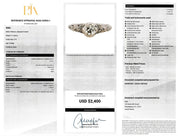 Platinum Natural .70 CT Round Cut Carved Engagement Ring