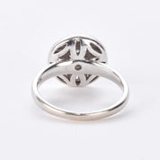 18K White Gold Cluster Diamond Art Deco Ring