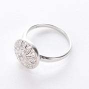 18K White Gold Cluster Diamond Art Deco Ring