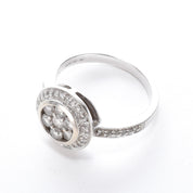 14K White Gold Diamond Cluster Halo Ring