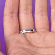 14K White Gold Two-Row Natural Diamond Ring