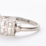 14K White Gold Two-Row Natural Diamond Band