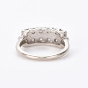 14K White Gold Two-Row Natural Diamond Band