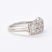 14K White Gold Two-Row Natural Diamond Band