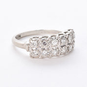 14K White Gold Two-Row Natural Diamond Band