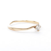 14K Gold Solitaire Natural Diamond Bypass Engagement Ring