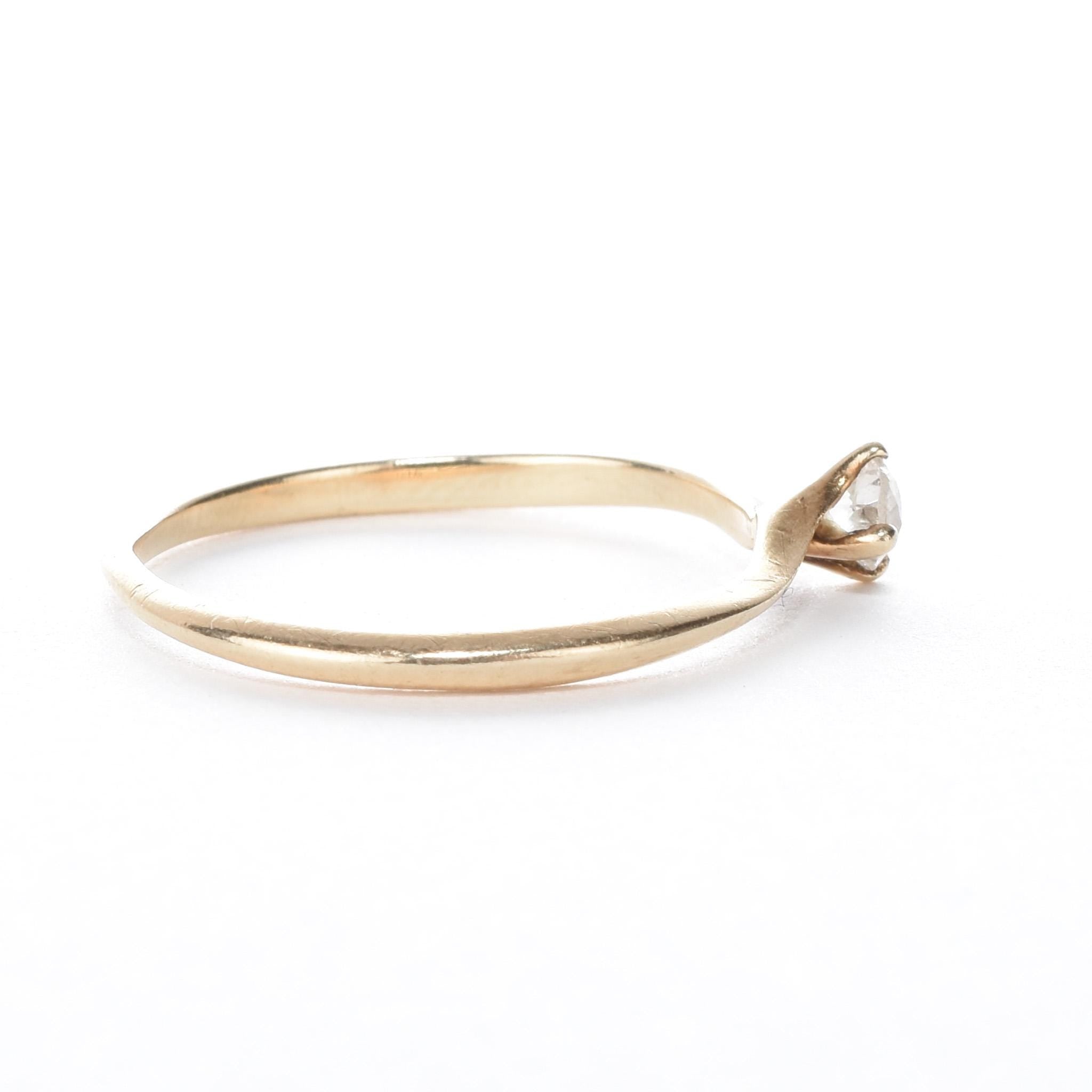 14K Gold Solitaire Natural Diamond Bypass Engagement Ring