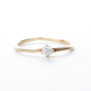 14K Gold Solitaire Natural Diamond Bypass Engagement Ring