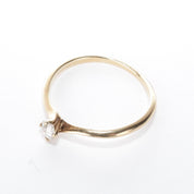 14K Gold Solitaire Natural Diamond Bypass Engagement Ring