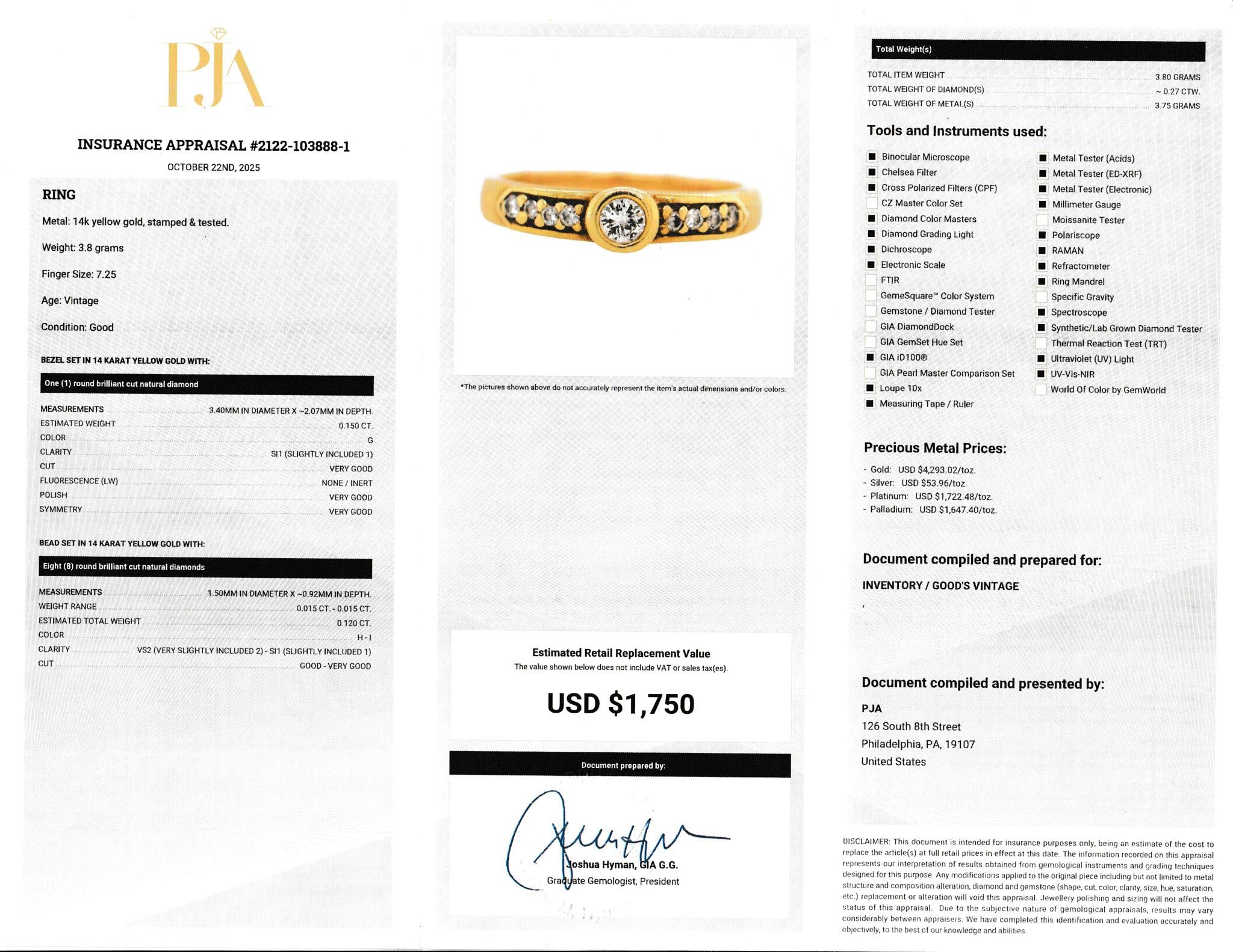 14K Gold Bezel-Set Multi-Diamond Engagement Ring