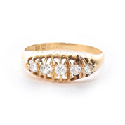 18K Gold Edwardian Multi-Diamond Engagement Ring