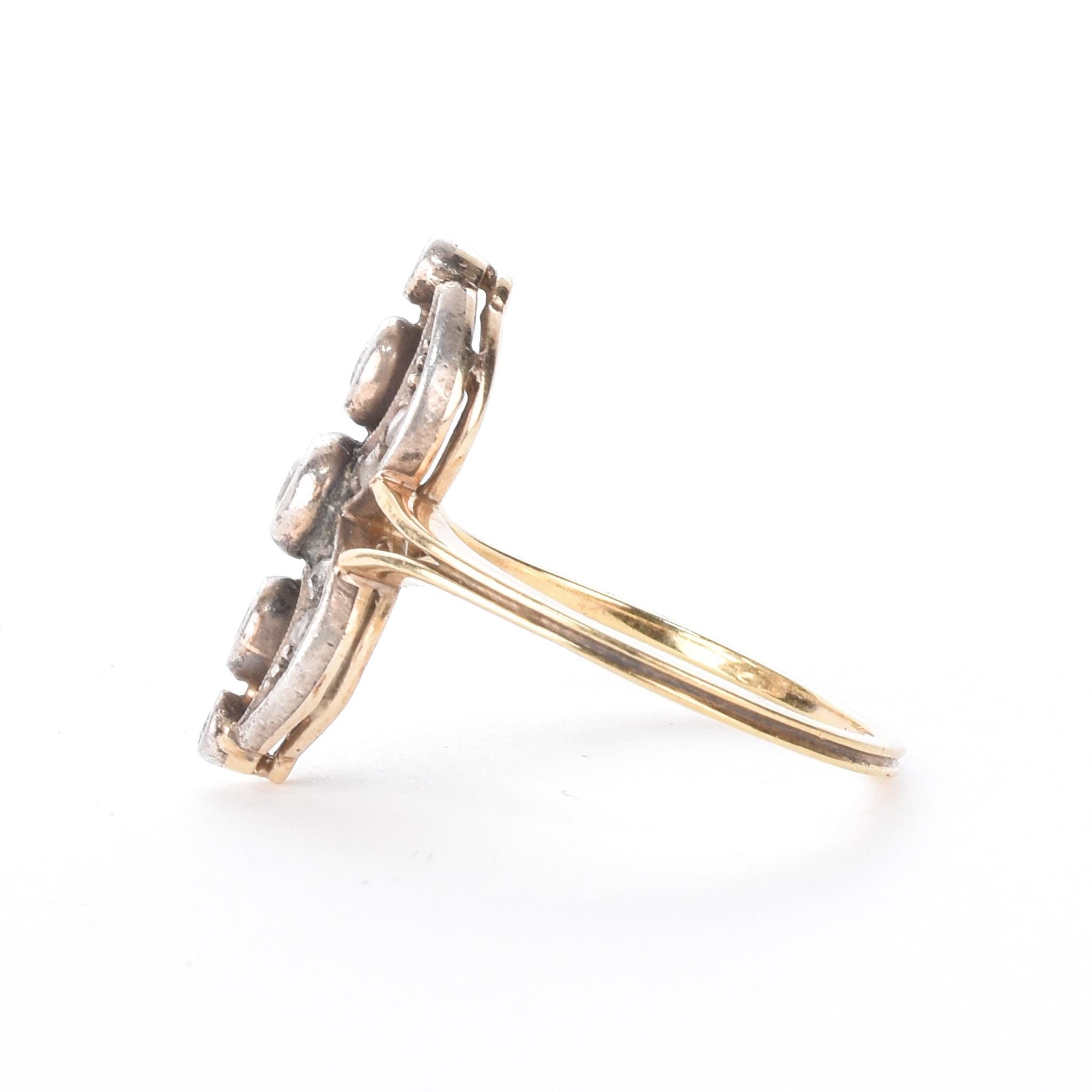 Edwardian 14K and 10K Two-Tone Gold European-Cut Diamond Ring