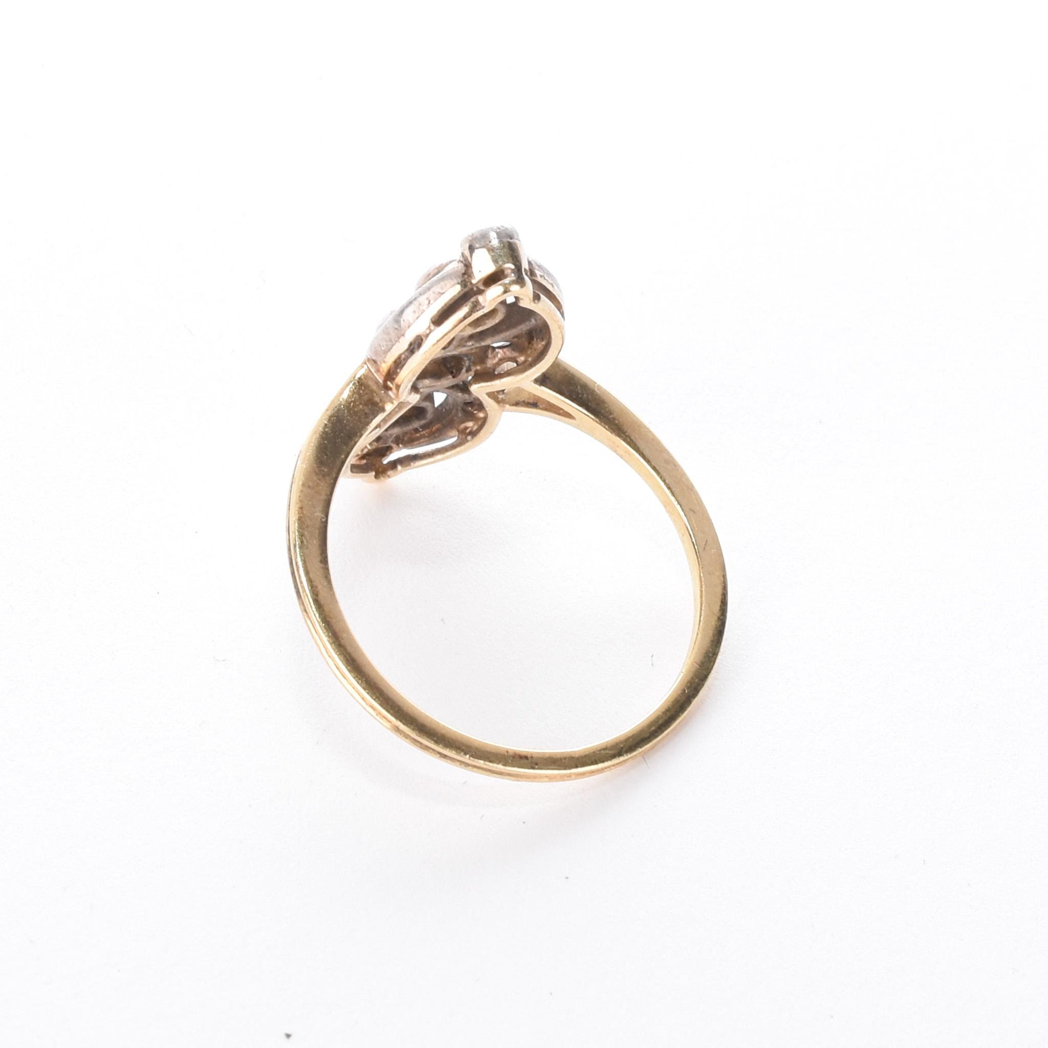 Edwardian 14K and 10K Two-Tone Gold European-Cut Diamond Ring